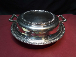 High Quality Round Silver Plated Covered Serving Dish.