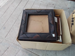 A Large Box Of Picture Frames Some Antique.