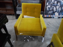 Dempsey Chair Gold Luxurious Cotton Velvet Fabric Solid Ash timber frame
Luxurious Foam and Feather Filled Cushions
Pirelli Webbed Suspension for extra Comfort
Mid Century Modern Styling 75*78*82 cm