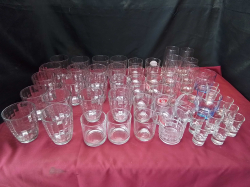 Water,Whiskey Glasses and Shot Glasses .