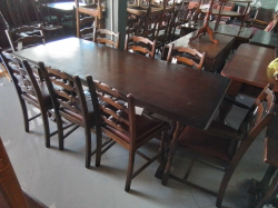 Table and 8 Chairs. 
W.80 L.180 H.74 cm.
Ref.145 B.8 
