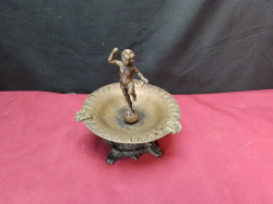 Brass  Ashtray Boy Figurine .