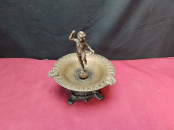 Brass Ashtray Boy Figurine .