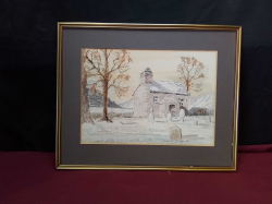 Framed Watercolour Welsh Church.
W.46 H.37 Cm.
Ref.277 B.6