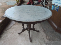 Round Marble top wooden base.93 cm   H.70 cm