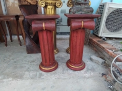 A Pair of Smaller Wooden Stands.
W.36 H.77 Cm.