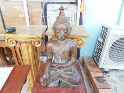 A Solid Bronze Sitting Buddha. W.27 H.48 Cm.