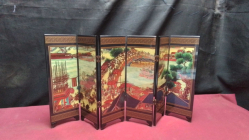 Hand Painted Folding Chinese Screen. W.47 H.24 Cm.