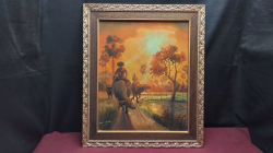 Oil Painting with beautiful Frame. W.50 H.60 Cm.