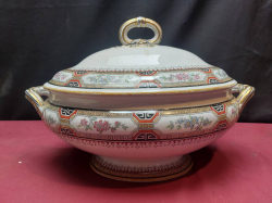 19th . C Minton Chinese Tureen dish hand painted 
