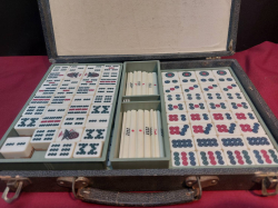 Rare Antique Mahjong Tiles Back Bamboo Period Items