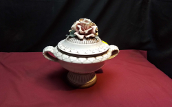 Rose Patterned Ceramic Bowl. W.26 H.25 Cm.