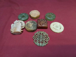A Selection of 8 Jade and Shousan Stone Ornaments.