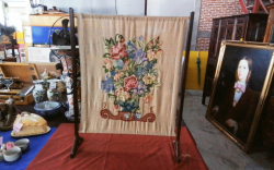 Tapestry Picture on Stand. 
W.60 H.78 Cm.
