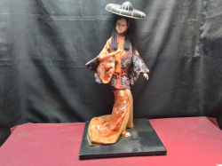 Japanese Geisha Doll on Base(30x24 Cm.). H.52 Cm.