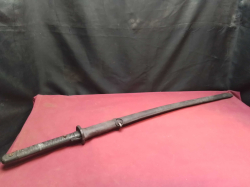 Black Samurai Sword In Leather Case. L. 93 Cm.