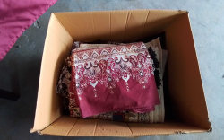A Lovely Box of Table Cloths material ECT.