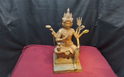 Old Bronze Hindu Buddha Gilded Figure