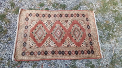 From, Pakistan wool on cotton lovely carpet Traditional kafkaz design. W.78 L.120 Cm.