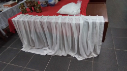 4x White Curtains.H.116 L.165Cm