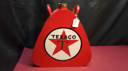 A Lovely Old TEXACO Petrol Can with a Brass Cover.W.31 H.34 Cm.