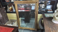 A Lovely Antique Wooden Backed Mirror with A Lovely Gilt Frame. W.90 H.130 Cm.