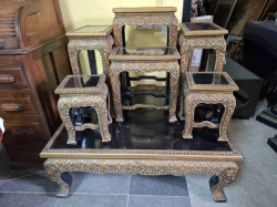 Set 7 Altar workship Thai Buddha table & gold. 80x96 cm