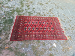 A Nice Hand Stitched Antique Carpet. W.123 L.190 Cm.