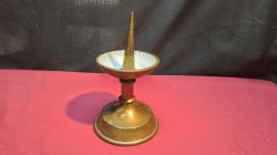 A Large Candle Holdle with A Glass insert. H.21 Cm.