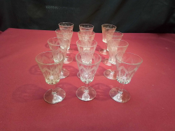 12 Crystal Short Glasses of Sherry.