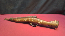 A Bolt Action Yemeni Pistol Deactified Inlaid with Ivory Stock.L.52 Cm.