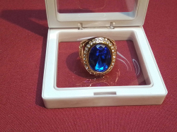 A Dark Blue Gold Plated Men Ring.Size 10