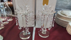 A Pair Very Lovely Crystal Candle Stick with Crystal Droppers.( new )