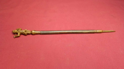 An antique Burmese bronze headed tattoo needle