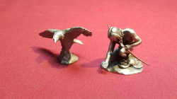 Two vintage pewter figurines: 1970 Hudson Pewter Native American