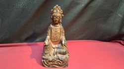 Old Pure Hand Carved Tibetan Statue of The Guan Yin. W.11 H.23 Cm.