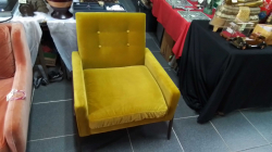 Dempsey Chair Gold Luxurious Cotton Velvet Fabric Solid Ash timber frame
Luxurious Foam and Feather Filled Cushions
Pirelli Webbed Suspension for extra Comfort
Mid Century Modern Styling 75*78*82 cm