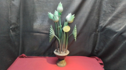 A Wodden Lotus Flower. H.65 Cm.
