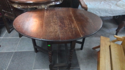 An Oak Victoria Barley Twist Medium Size Drop Leaf Tables(140). W.90 L.121 H.73 Cm.