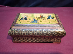 A Persiam Trinket box. Approx. 16x10 cm