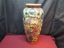 A very large 19th Century Satsuma vase. H.62 cm Rim 20 cm