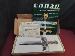 A collectible 'Conan the Barbarian' Cimmerian Temptress Dragon Dagger by Marto of Toledo, Spain - Official LIMITED EDITION Licensed Reproduction (with separate hidden assassin's knife inside pommel) with certificate and box.
