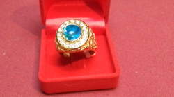 A Large Blue Sapphire Ring.