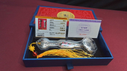 30g Chinese 999 Silver Ruyi Scepter Talisman for Power & Good Fortune Original Case