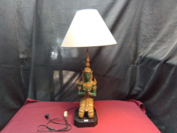 A Nice Thai Thepranom Cold Painted Bronze Table Lamps. H.70 Cm.