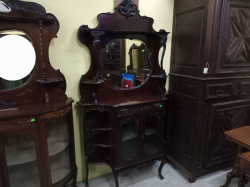 A Red Walnut Empire Cabinet with Bevelled Glass Mirrors(96).D.34 L.124 H.213 Cm.
