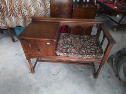 An Original Oak Telephone Table By