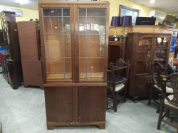 An Oak L3aded Bookcase(051) D.30 W.92 H.188 Cm.