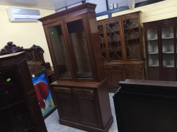 Walnut 2 Doors Edwardian Bookcase(034).D.42 W.104 H.212 Cm.