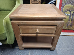 A Wooden side table with draws. Approx.H.56 W.51 D.46